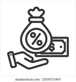 Commission Outline Icon Vector Illustration