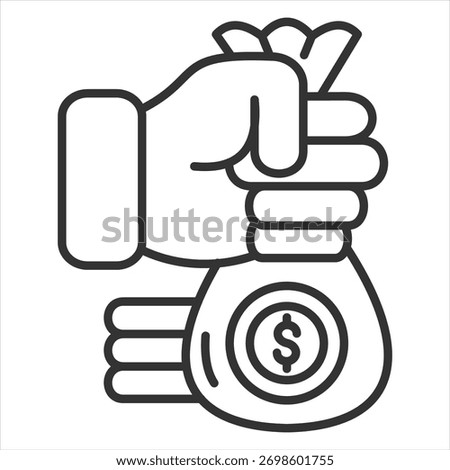 Commission Outline Icon Vector Illustration