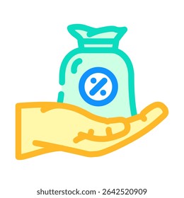 commission payment affiliate program color icon vector. commission payment affiliate program sign. isolated symbol illustration