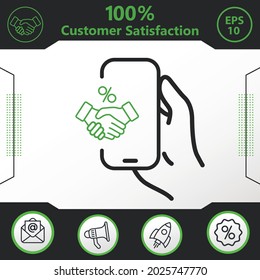 Commission in phone vector icon graphic elements for your work - Modern design