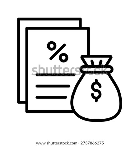 Commission Plan Outline Icon Vector Illustration