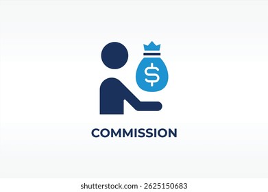 Ilustración aislada del Vector, del icono o de la muestra del logotipo de la COMISIÓN