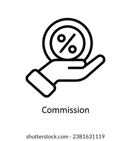 Commission vector outline Design illustration. Symbol on White background EPS 10 File 
