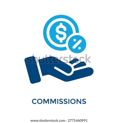 Commissions Icon Dual Tone Style. Vector Illustration For Graphic Design