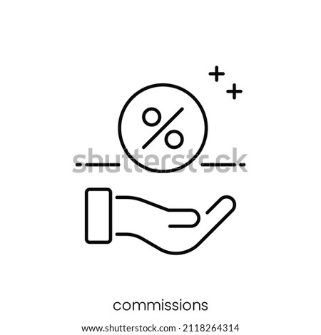 commissions icon. Outline style icon design isolated on white background