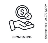 Commissions Icon Outline Style. Vector Illustration For Graphic Design