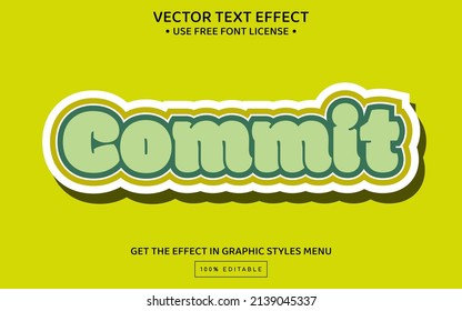 Commit 3D editable text effect template