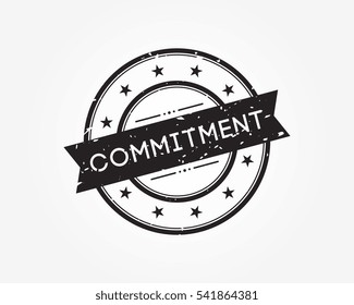 commitment. black stamp sign