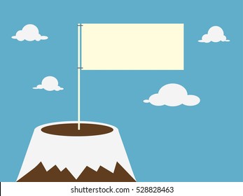 Commitment concept - Businessman climbing on the mountain. vector illustration.