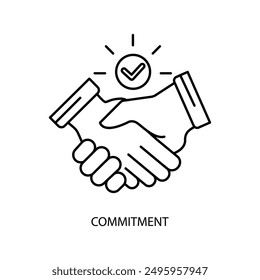 commitment concept line icon. Simple element illustration. commitment concept outline symbol design.