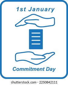 Commitment Day, celebrates Commitment Day symbol blue vector