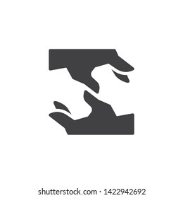 Commitment hands vector icon. filled flat sign for mobile concept and web design. Handshake, agreement glyph icon. Symbol, logo illustration. Vector graphics