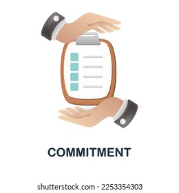 Commitment icon. 3d illustration from performance collection. Creative Commitment 3d icon for web design, templates, infographics and more