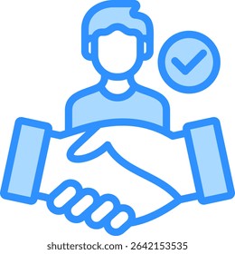 Commitment Icon Blue Color Vector Illustration
