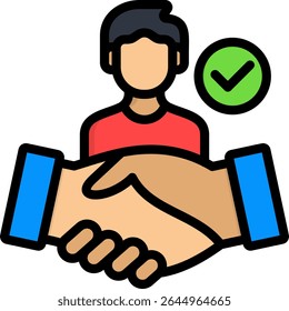 Commitment Icon Lineal Color Vector Illustration