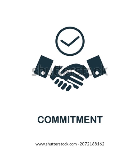 Commitment icon. Monochrome simple element from core value collection. Creative Commitment icon for web design, templates, infographics and more
