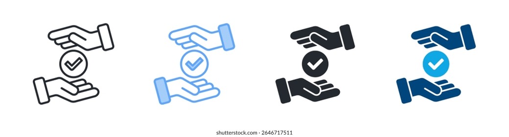Commitment Icon Set Multiple Style. Designed In Outline, Blue, Glyph, Dual Tone