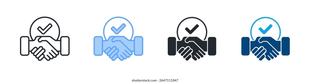 Commitment Icon Set Multiple Style. Designed In Outline, Blue, Glyph, Dual Tone