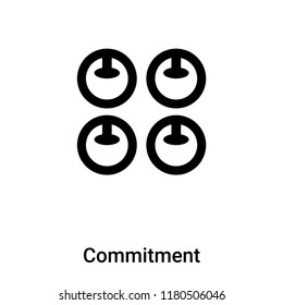 Commitment icon vector isolated on white background, logo concept of Commitment sign on transparent background, filled black symbol