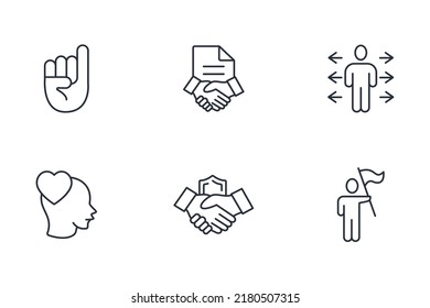 commitment icons set .  commitment pack symbol vector elements for infographic web