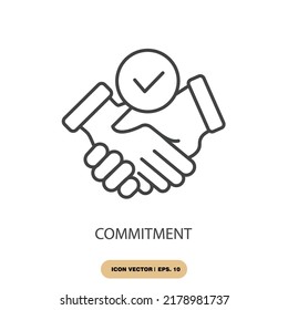 commitment icons  symbol vector elements for infographic web