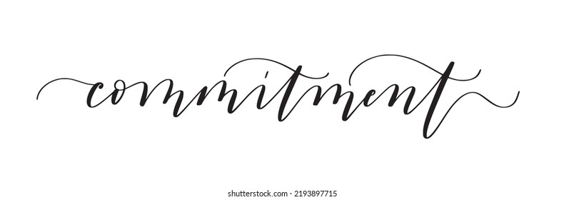 Commitment modern calligraphy cute design