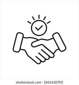 Commitment Outline Icon Vector Illustration