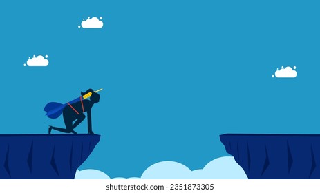 Commitment and ready to overcome obstacles. woman ready to take risks for goals 