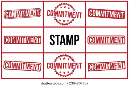 Commitment rubber stamp vector illustration on white background. Commitment rubber stamp.