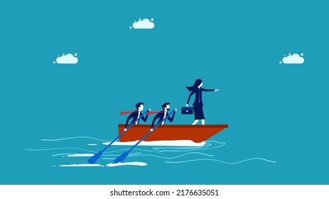 Commitment and teamwork. Leaders and business teams are moving the ship forward
