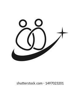 Commitment Teamwork Together Black Business Logo Illustration Vector