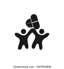 Commitment Teamwork Together Black Business Logo Illustration Vector