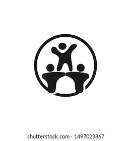 Commitment Teamwork Together Black Business Logo Illustration Vector