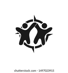 Commitment Teamwork Together Black Business Logo Illustration Vector