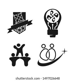 Commitment Teamwork Together Black Business Logo Illustration Vector