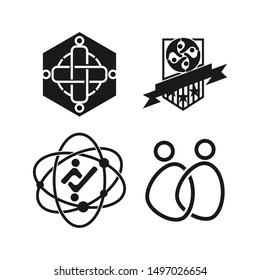 Commitment Teamwork Together Black Business Logo Illustration Vector
