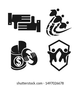 Commitment Teamwork Together Black Business Logo Illustration Vector