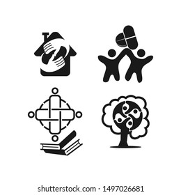 Commitment Teamwork Together Black Business Logo Illustration Vector