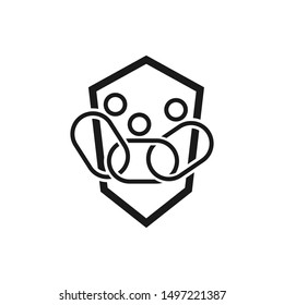 Commitment Teamwork Together Black Business Logo Illustration Vector
