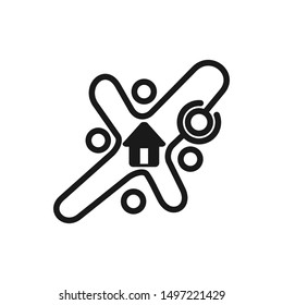 Commitment Teamwork Together Black Business Logo Illustration Vector