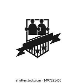 Commitment Teamwork Together Black Business Logo Illustration Vector