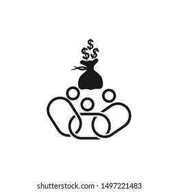 Commitment Teamwork Together Black Business Logo Illustration Vector