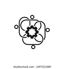 Commitment Teamwork Together Black Business Logo Illustration Vector