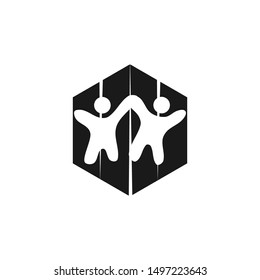 Commitment Teamwork Together Black Business Logo Illustration Vector