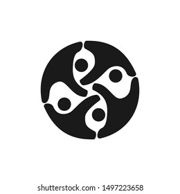 Commitment Teamwork Together Black Business Logo Illustration Vector