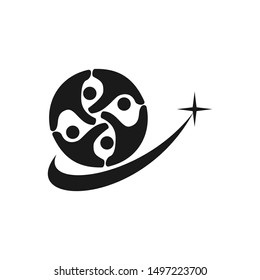 Commitment Teamwork Together Black Business Logo Illustration Vector