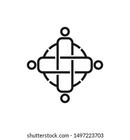 Commitment Teamwork Together Black Business Logo Illustration Vector