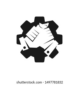 Commitment Teamwork Together Business Black Logo Illustration Vector