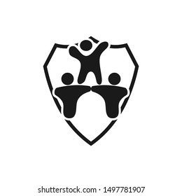 Commitment Teamwork Together Business Black Logo Illustration Vector