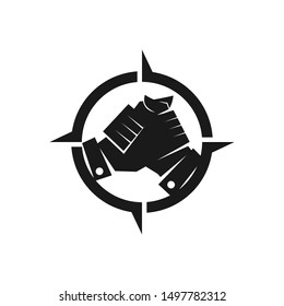 Commitment Teamwork Together Business Black Logo Illustration Vector